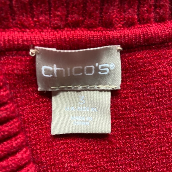 Chico’s Open Front Sweater Vest Red Size XL (Chico’s 3) - Picture 3 of 7